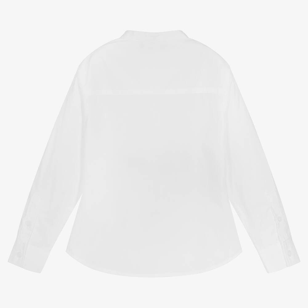 Emporio Armani-Белая рубашка из хлопкового поплина | Childrensalon Outlet