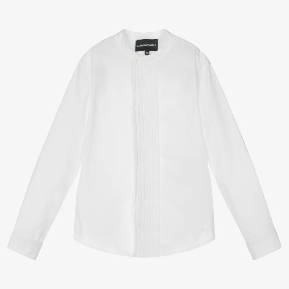 Emporio Armani - Chemise blanche popeline de coton | Childrensalon