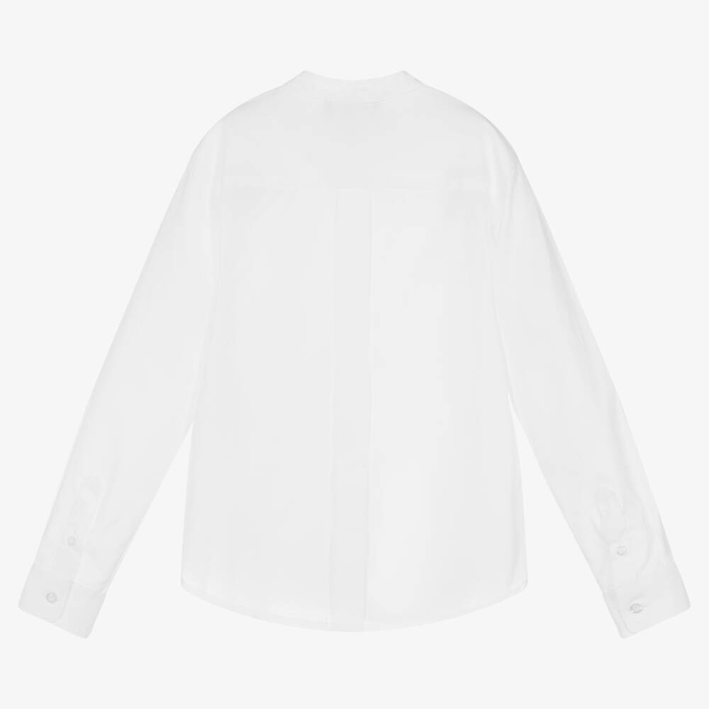 Emporio Armani-Белая рубашка из хлопкового поплина | Childrensalon Outlet