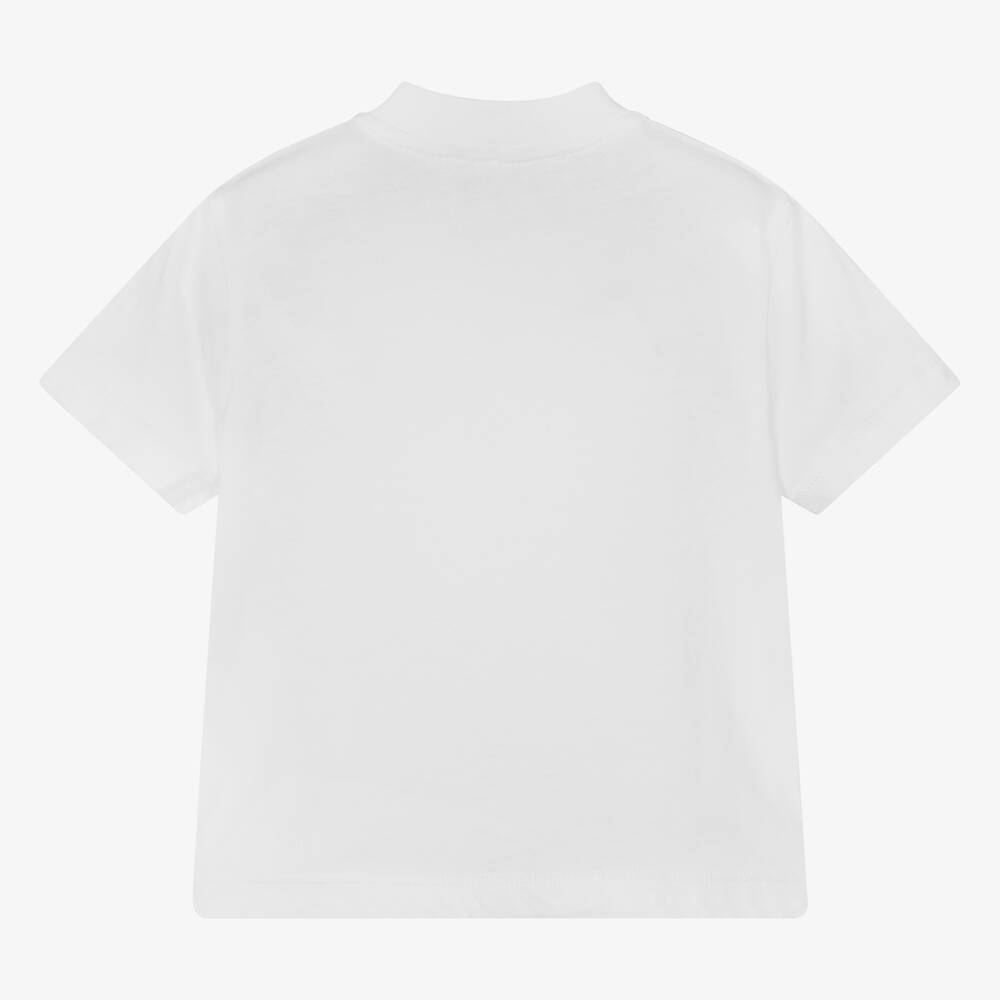 Emporio Armani-تيشيرت قطن لون أبيض للأولاد | Childrensalon Outlet