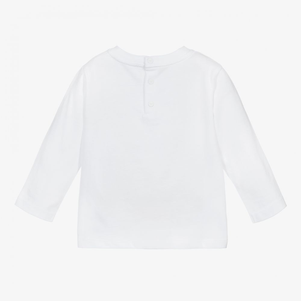 Emporio Armani-Белый хлопковый топ для мальчиков | Childrensalon Outlet