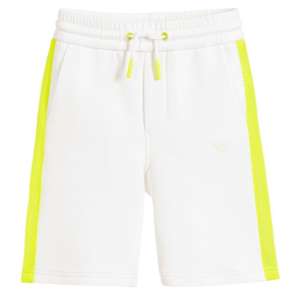 Emporio Armani - Boys White Jersey Shorts | Childrensalon