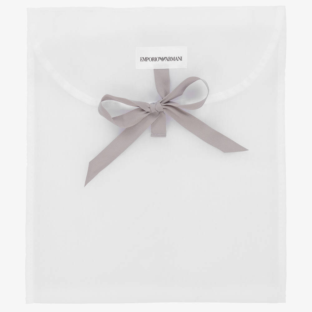 Emporio Armani-Белый хлопковый комбинезон | Childrensalon Outlet