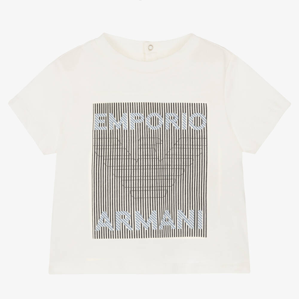 Emporio Armani - Weißes Baumwoll-T-Shirt für Jungen | Childrensalon