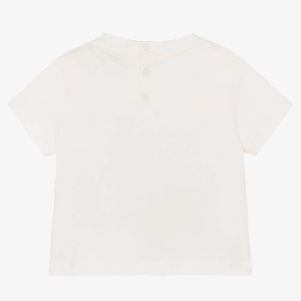 Emporio Armani - Boys White Logo Cotton T-Shirt