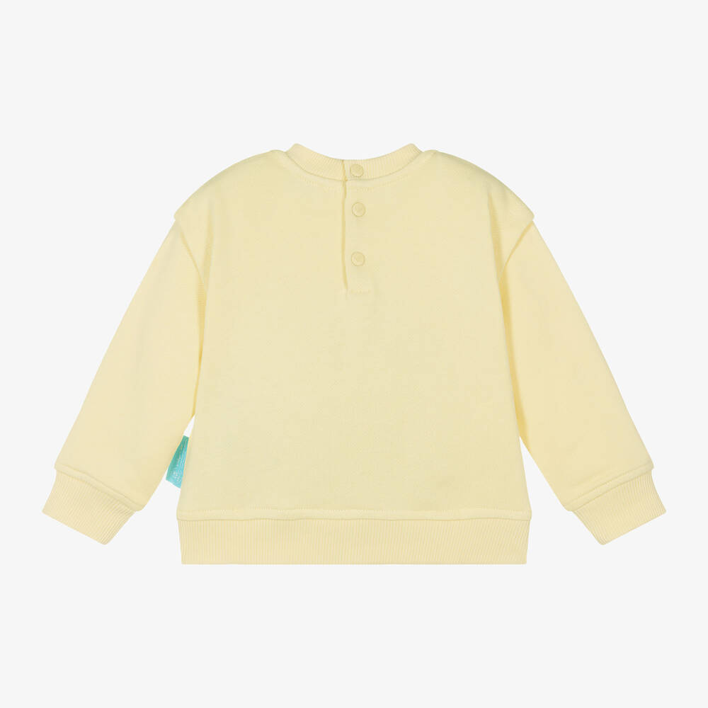 إEmporio Armani-سويتشيرت أطفال ولادي قطن عضوي لون أصفر باستيل | Childrensalon Outlet
