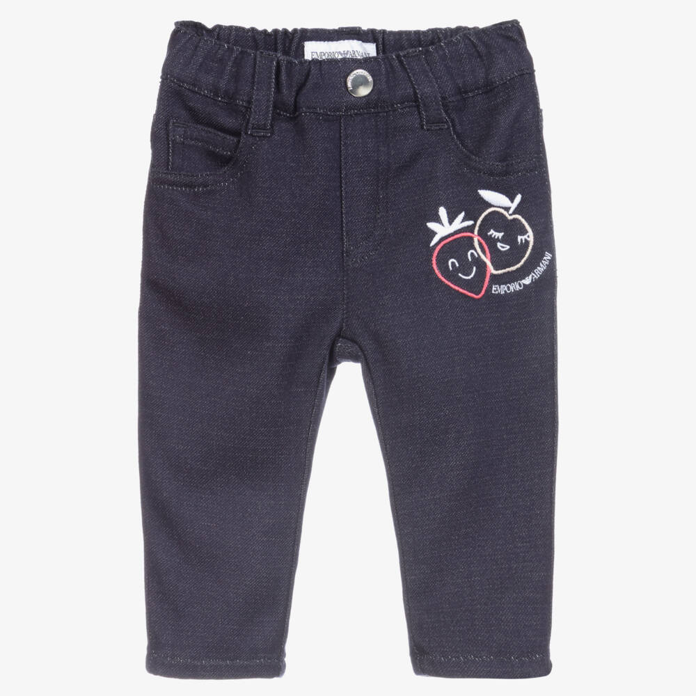 Emporio Armani-جيغنغزأطفال بناتي قطن جيرسي لون كحلي | Childrensalon Outlet