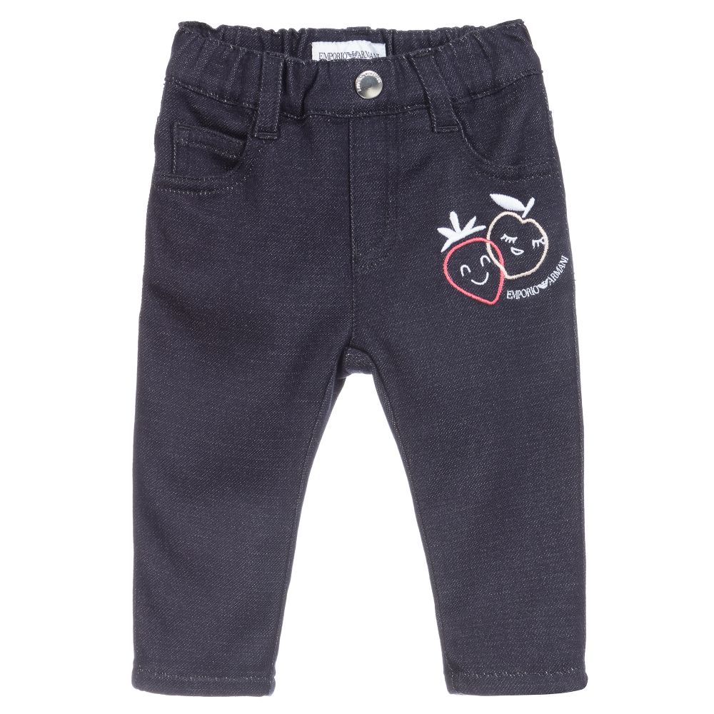 Emporio Armani-Dark Blue Cotton Jeggings | Childrensalon Outlet