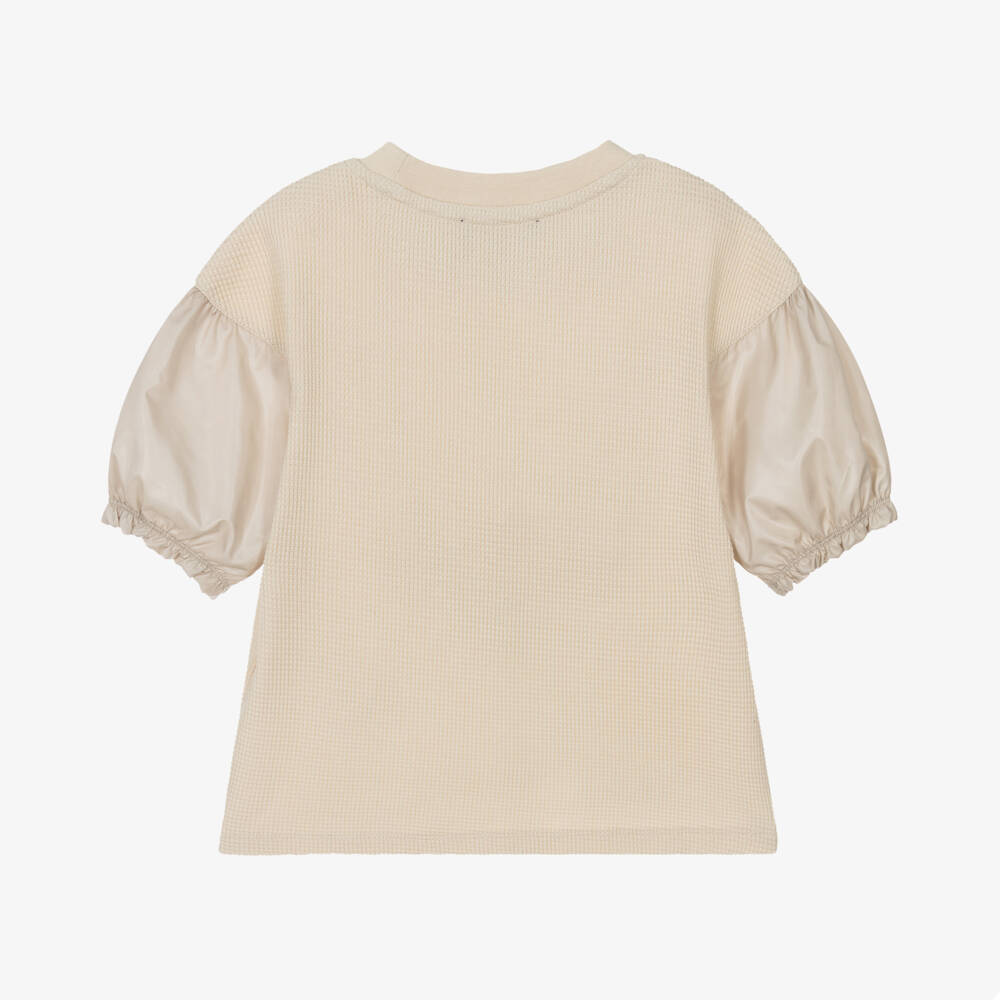 Emporio Armani-Бежевая вафельная блузка для девочек | Childrensalon Outlet
