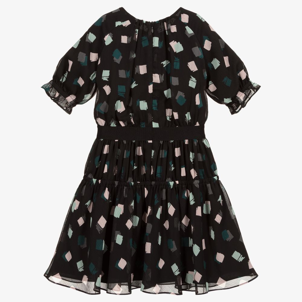 Emporio Armani-Girls Black Chiffon Dress | Childrensalon Outlet