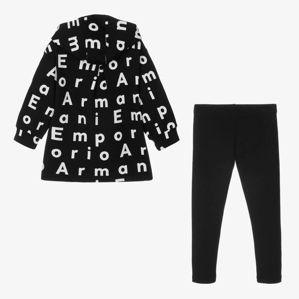 Emporio Armani-Girls Black Logo Leggings Set | Childrensalon Outlet