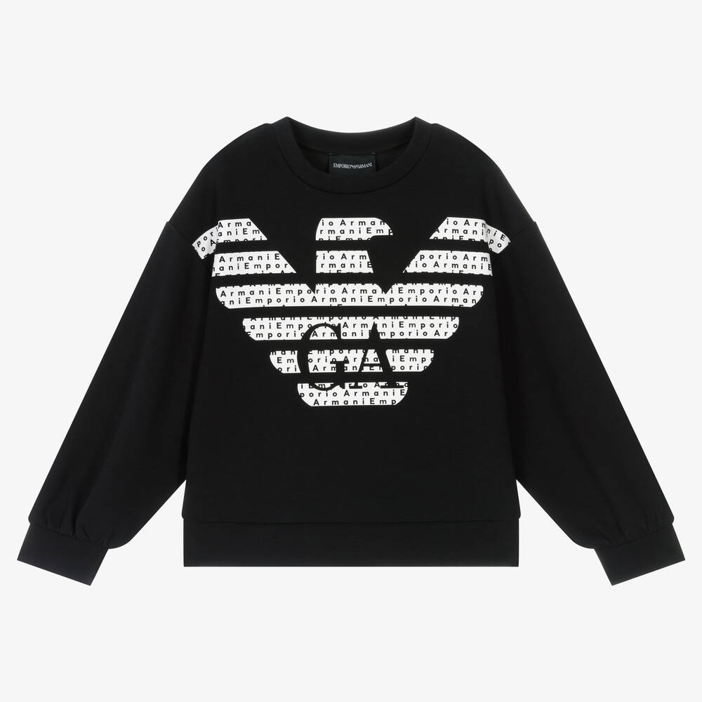 Emporio Armani - Sweat noir Fille | Childrensalon