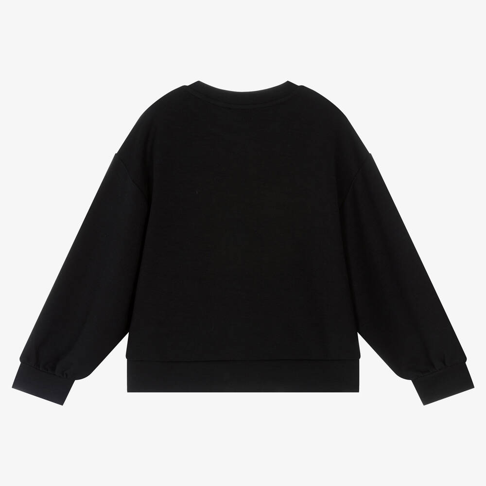 Emporio Armani-Girls Black Logo Sweatshirt | Childrensalon Outlet