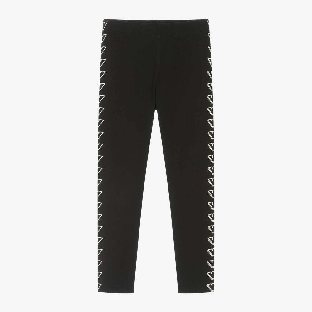 Emporio Armani-ليقنز قطن لون أسود للبنات | Childrensalon Outlet