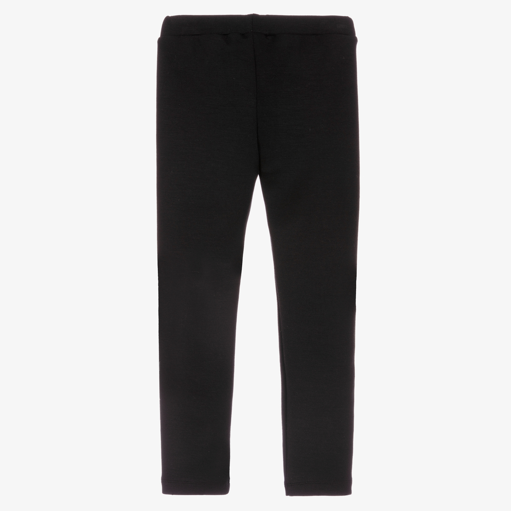 Emporio Armani-Girls Black Modal Leggings | Childrensalon Outlet