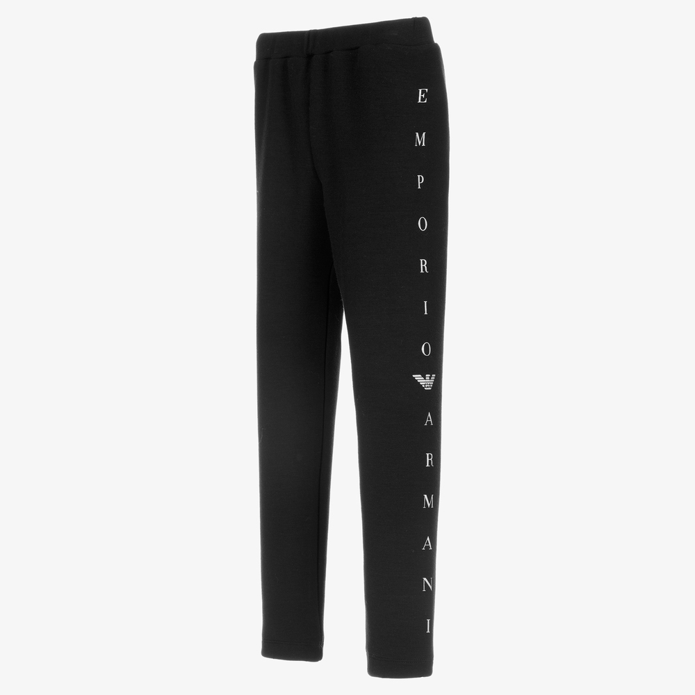 Emporio Armani-Girls Black Modal Leggings | Childrensalon Outlet