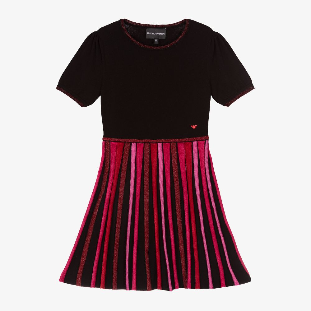 Emporio Armani - Черно-розовое платье для девочек | Childrensalon