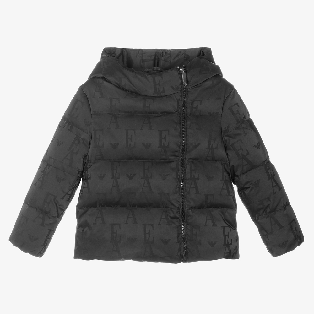 Emporio Armani - Schwarze Steppjacke für Mädchen | Childrensalon