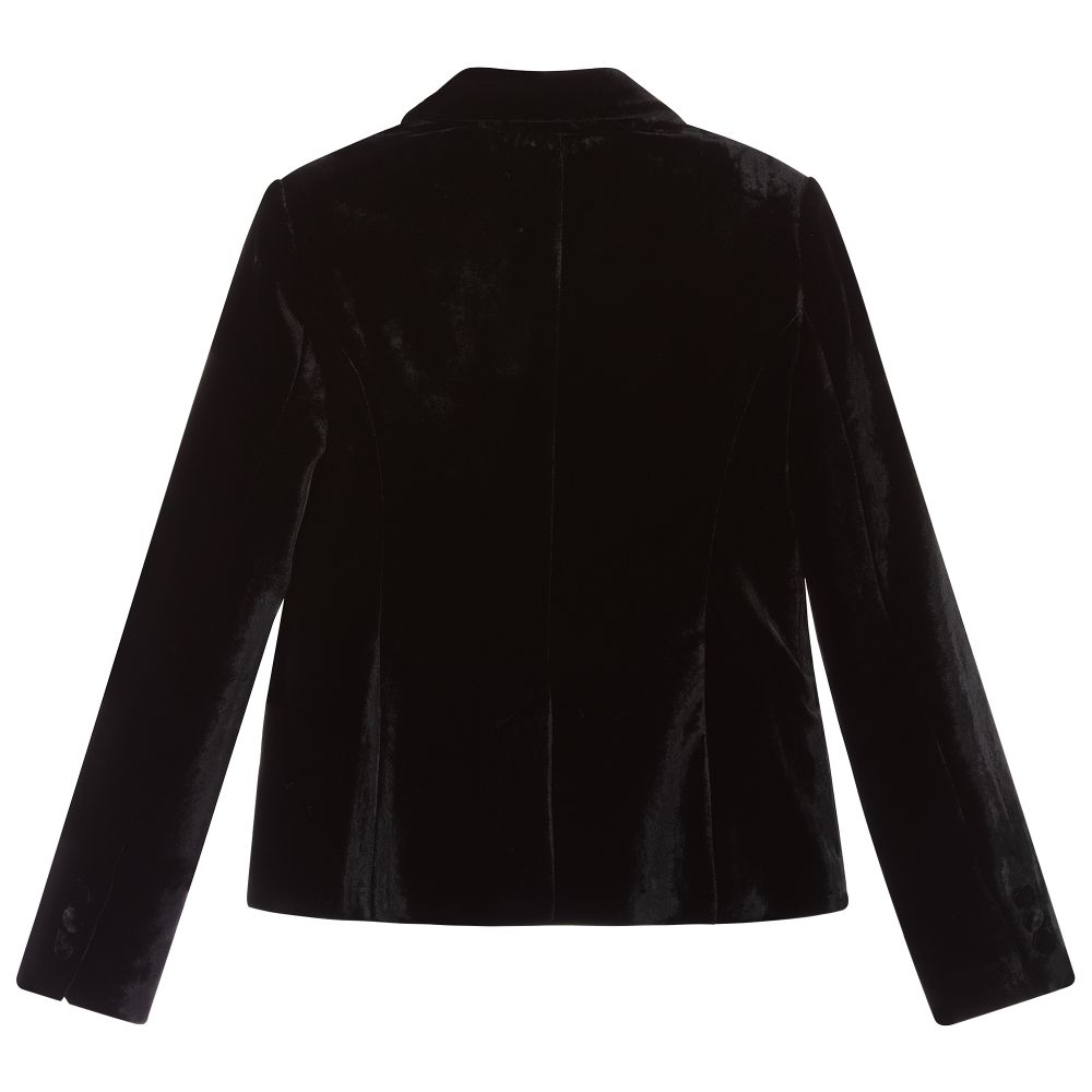 Emporio Armani Girls Black Velvet Blazer