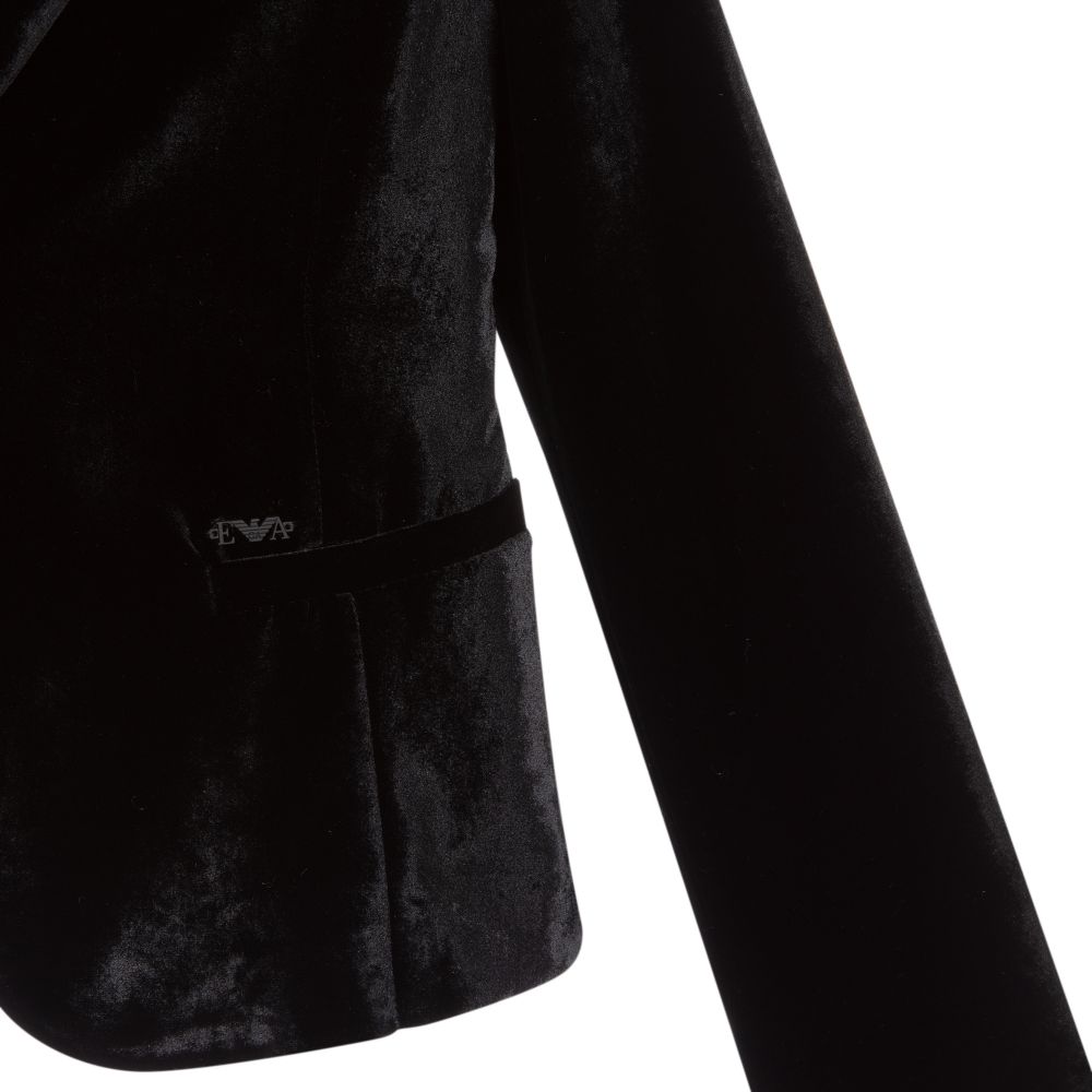 Girls black velvet jacket sales