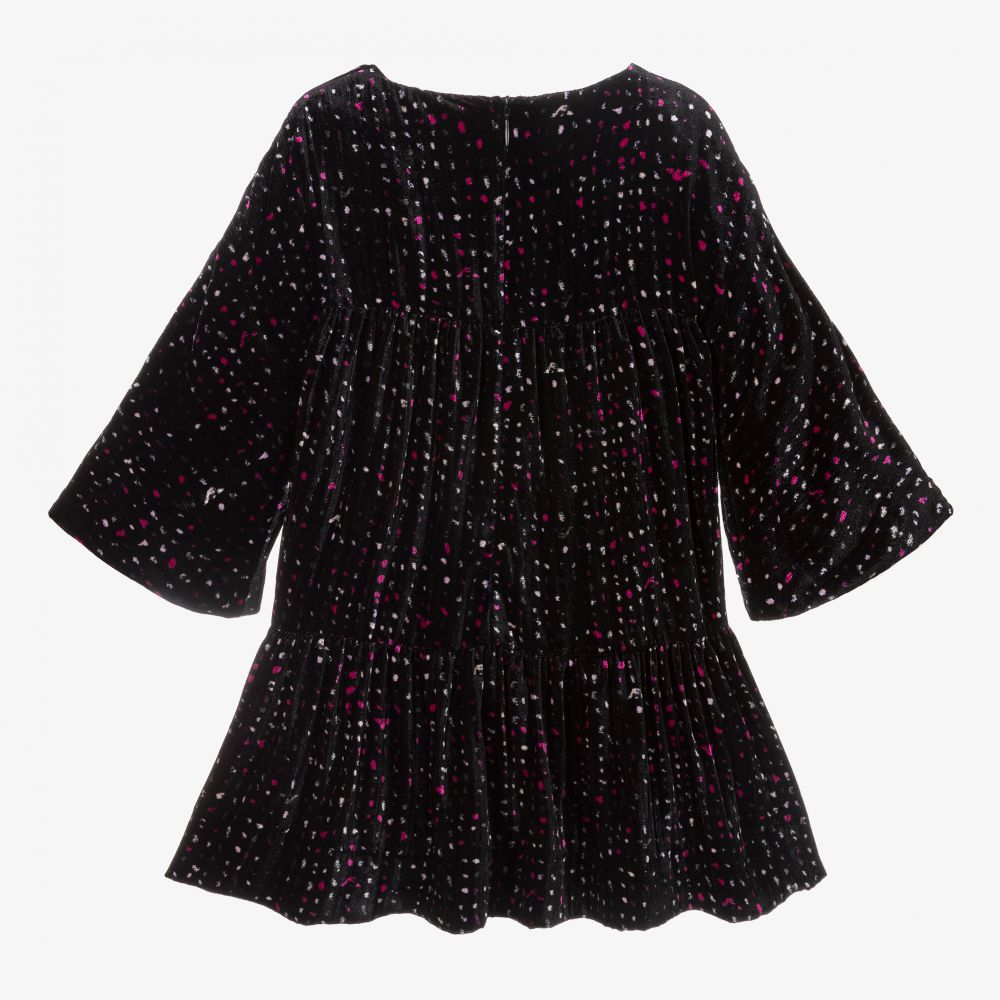 Emporio Armani-Girls Black Velvet Dress | Childrensalon Outlet