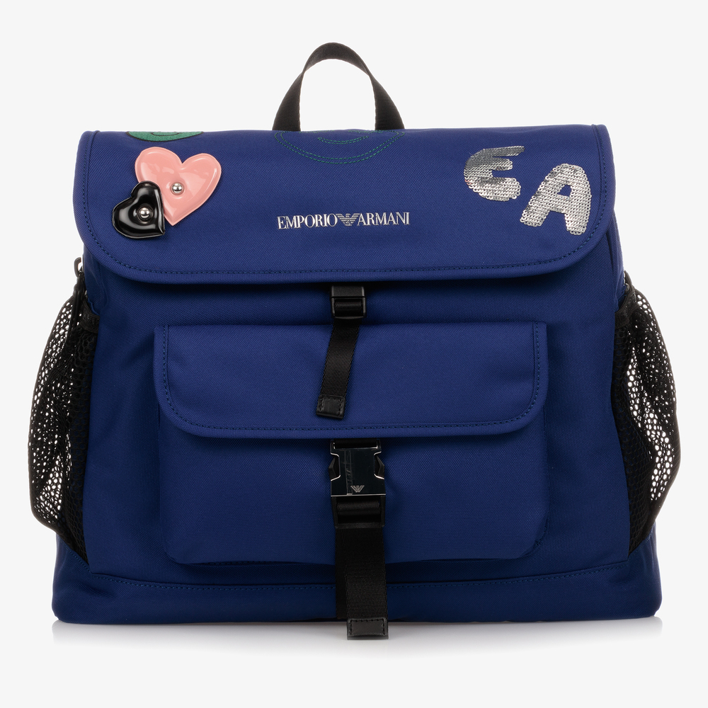 Emporio Armani - Girls Blue Backpack (35cm) | Childrensalon
