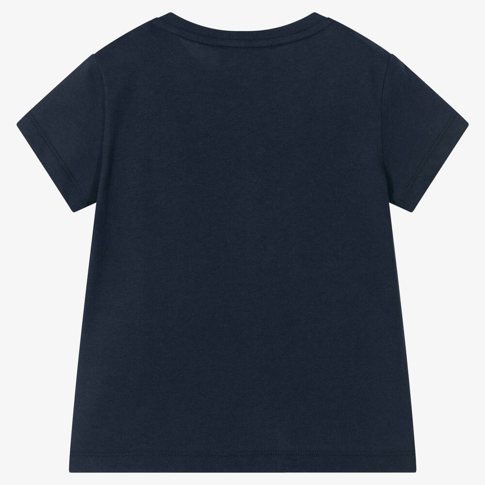 【美品】EMPORIO ARMANI Tシャツ ブルー（キッズ） Emporio Armani - Boys Blue Cotton Eagle T-Shirt | Childrensalon