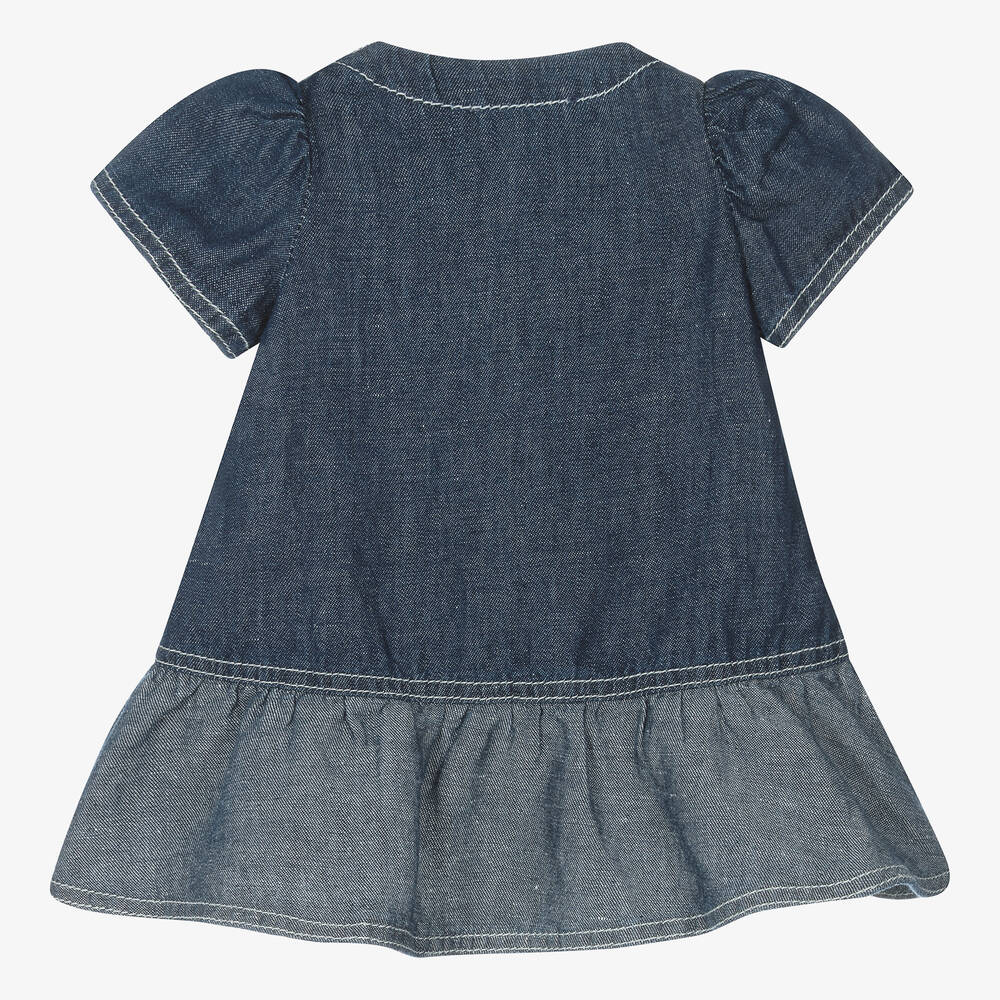 Emporio Armani Girls Blue Denim Dress Childrensalon Outlet