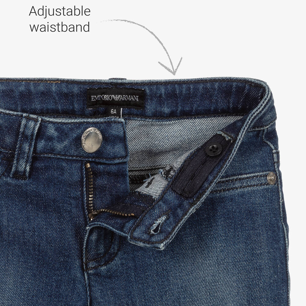 Emporio Armani Girls Blue Denim Jeans Childrensalon Outlet