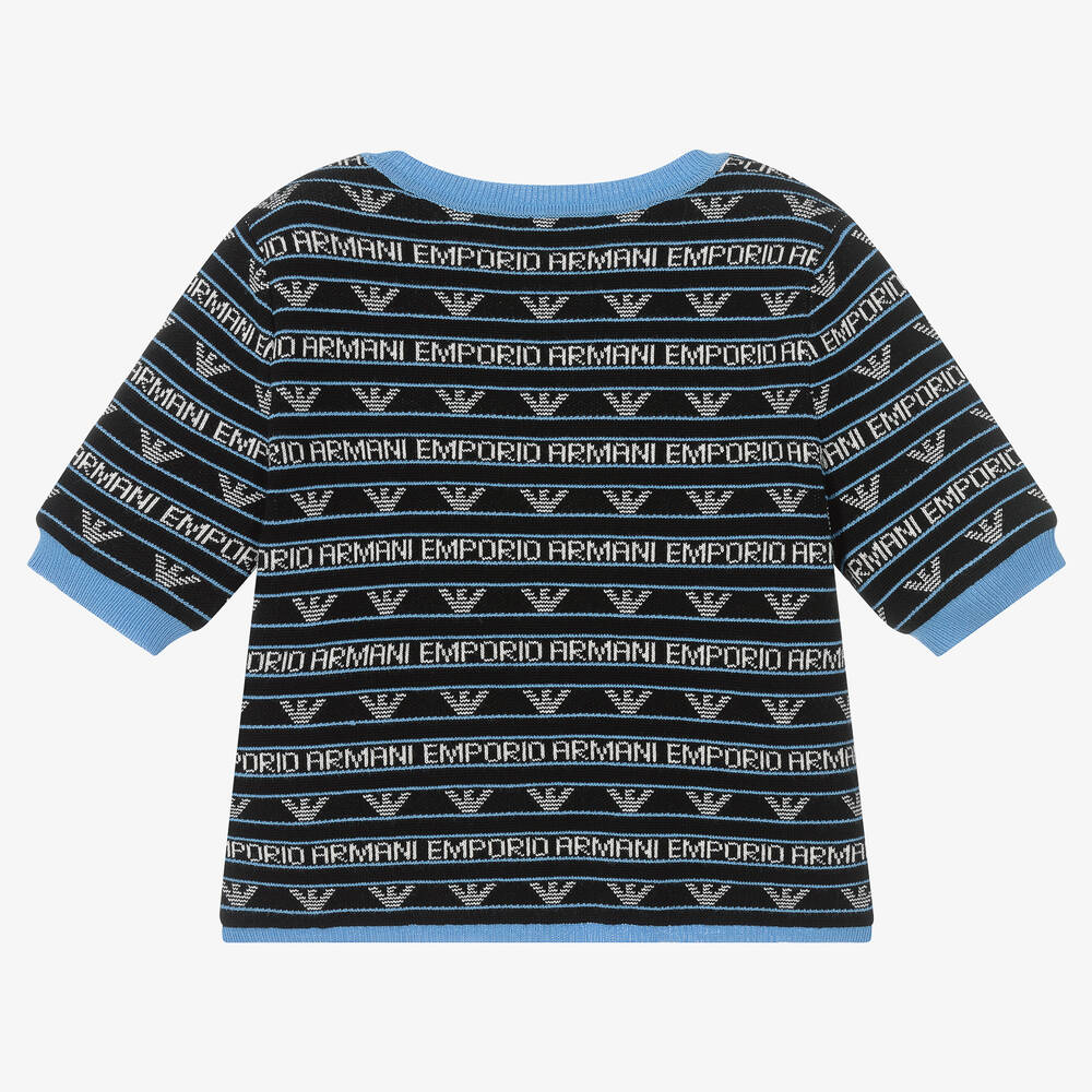正規 Emporio Armani - Girls Blue Knitted Eagle Logo Sweater トップス