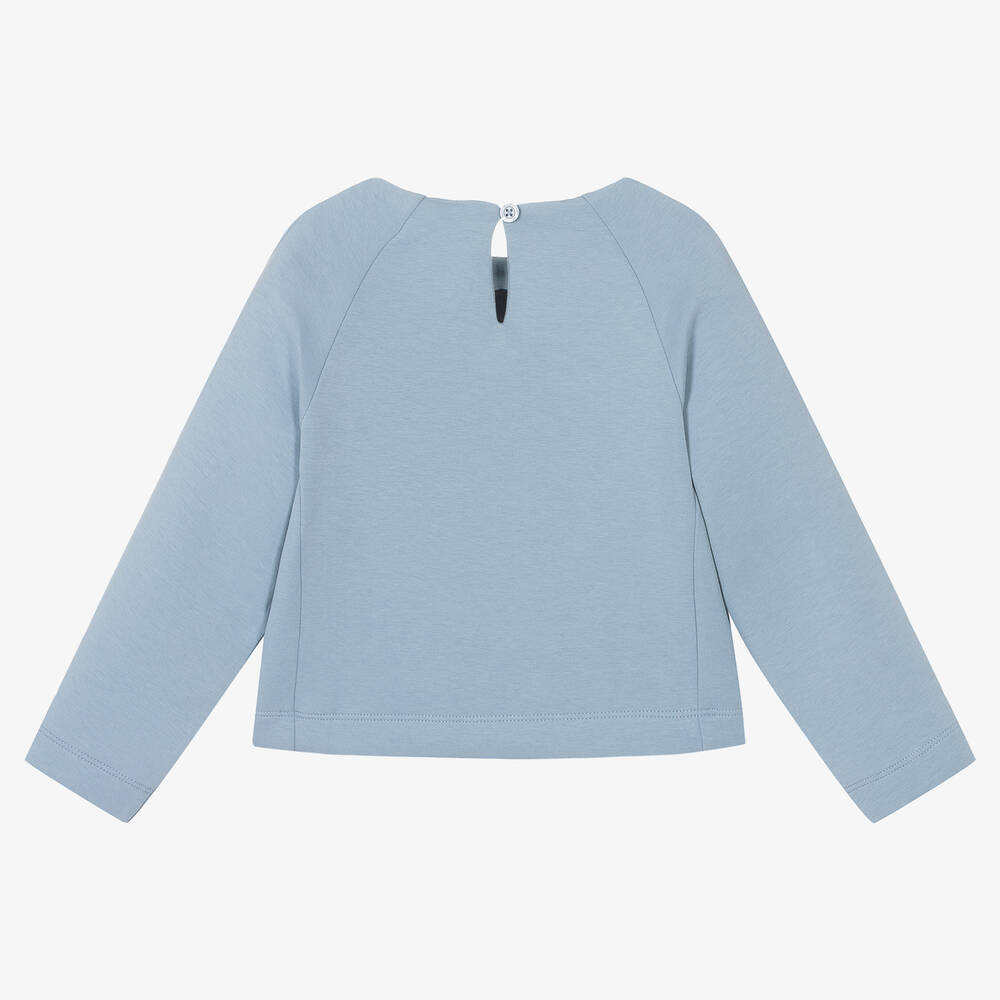 Emporio Armani Girls Blue Pink Cotton Sweatshirt