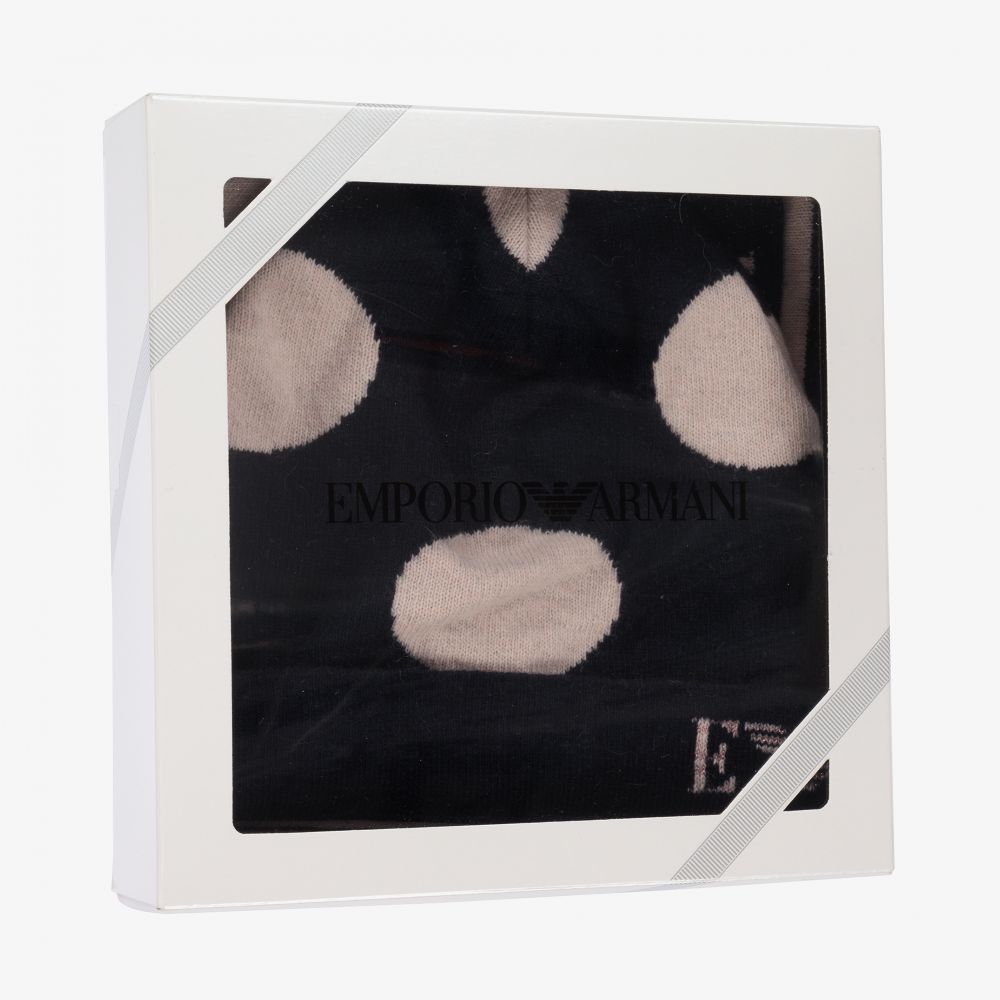 Emporio Armani-Girls Blue & Pink Wool Hat Set | Childrensalon Outlet
