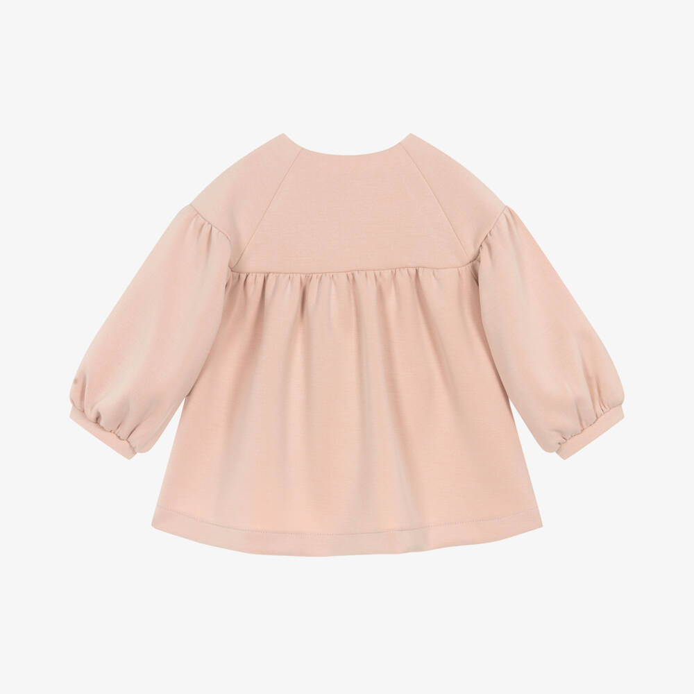 Emporio Armani-Girls Blush Jersey Button Dress | Childrensalon Outlet