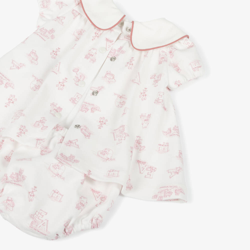 Emporio Armani-Girls' Cotton Dream Pink Dress | Childrensalon Outlet