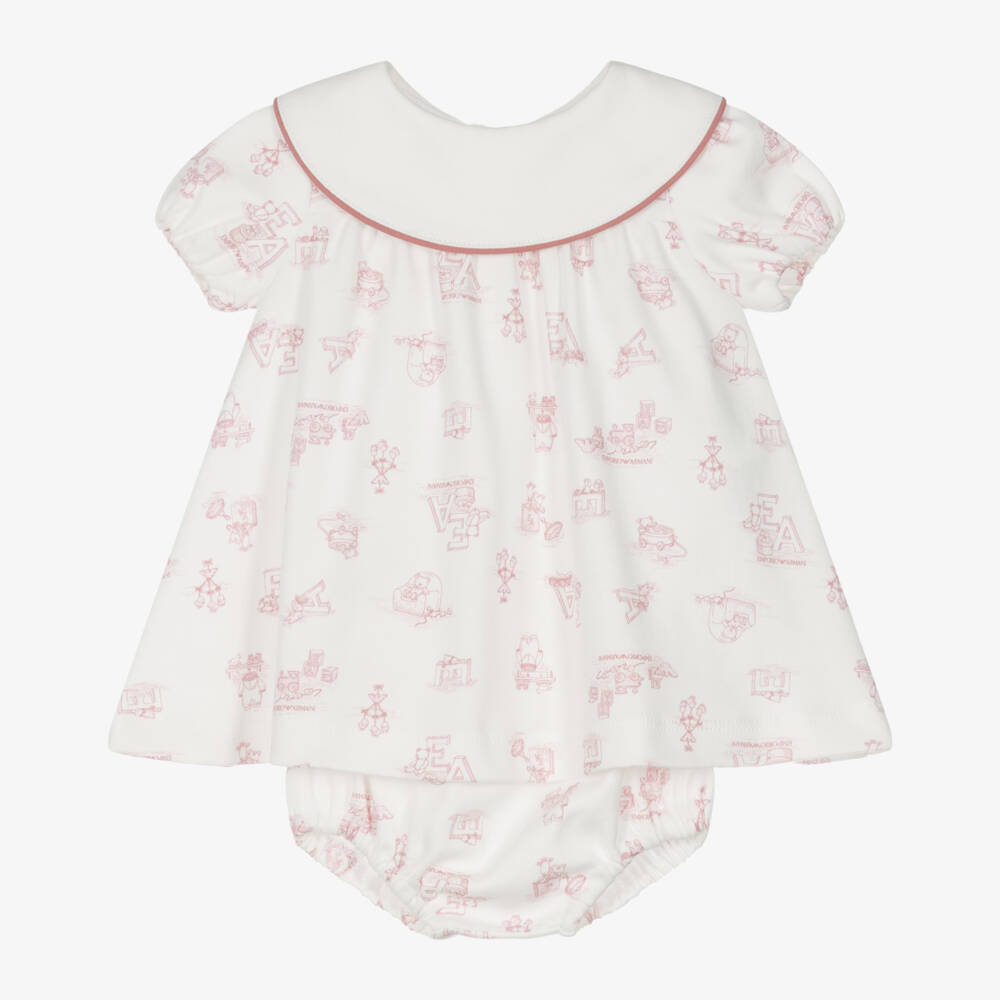 Emporio Armani-Girls' Cotton Dream Pink Dress | Childrensalon Outlet