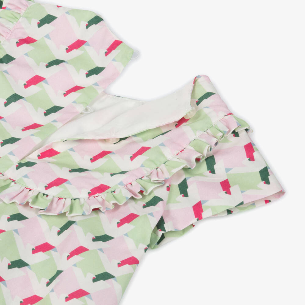 Emporio Armani-Girls Cotton Dress with Eagle Print | Childrensalon Outlet