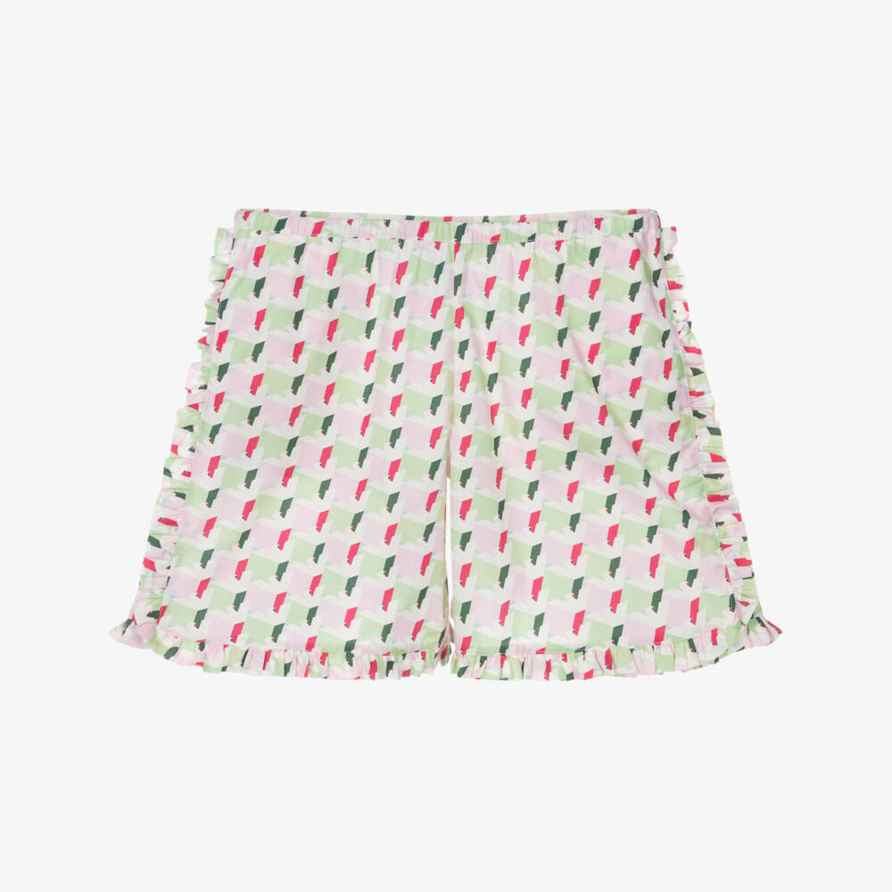 Emporio Armani-Шорты из хлопка пастельные с орлом для девочек | Childrensalon Outlet
