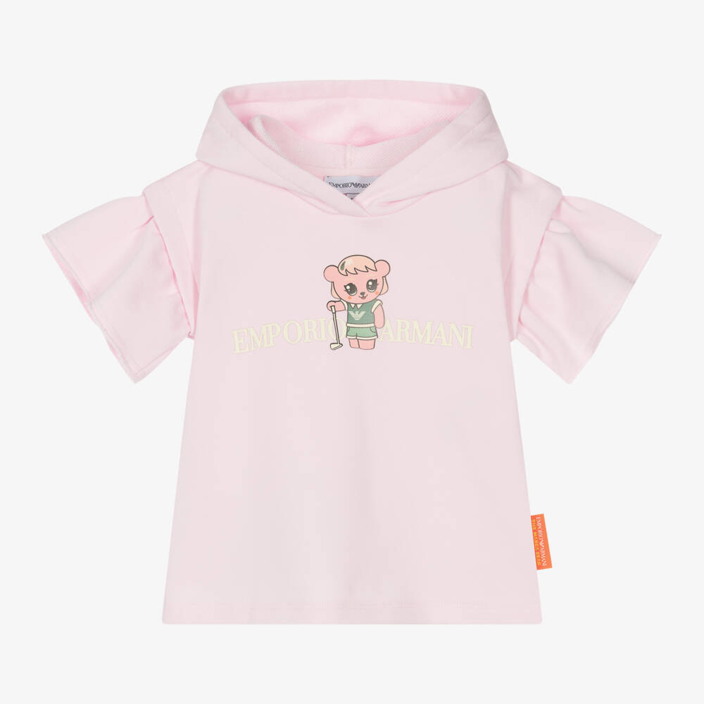 Emporio Armani-Girls Cotton Pink Bear Dress | Childrensalon Outlet