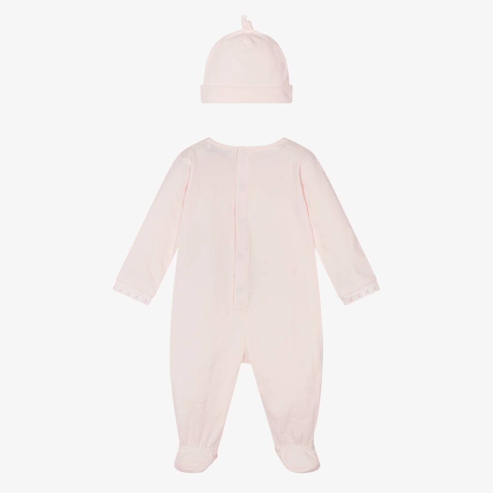 Emporio Armani-Girls Cotton Pink Sleepsuit Set | Childrensalon Outlet