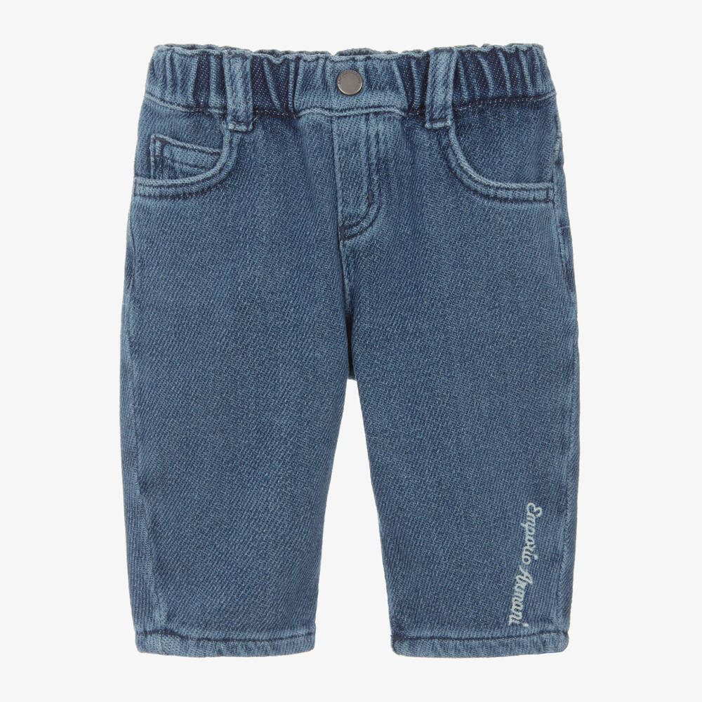Emporio Armani-Girls Denim Trousers in Blue | Childrensalon Outlet