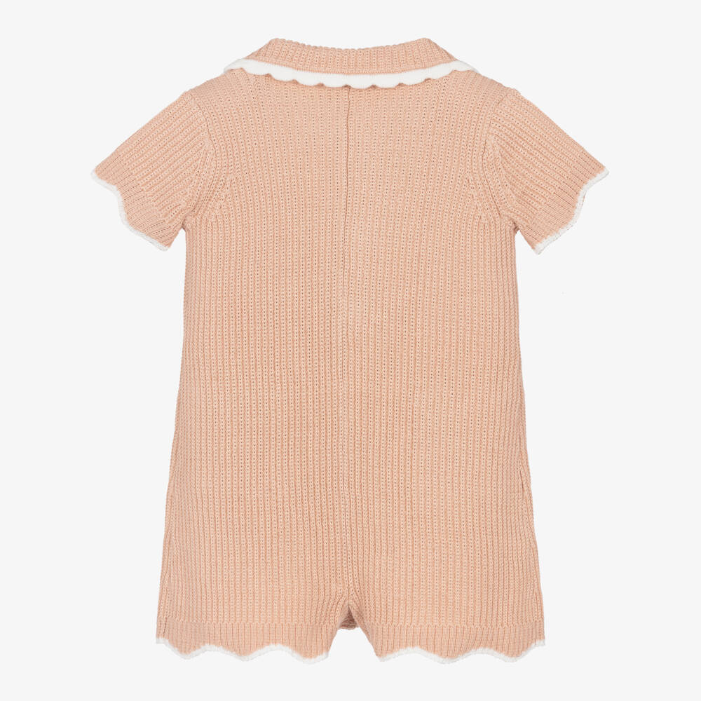 Emporio Armani-Розовый вязаный ромпер для девочек | Childrensalon Outlet