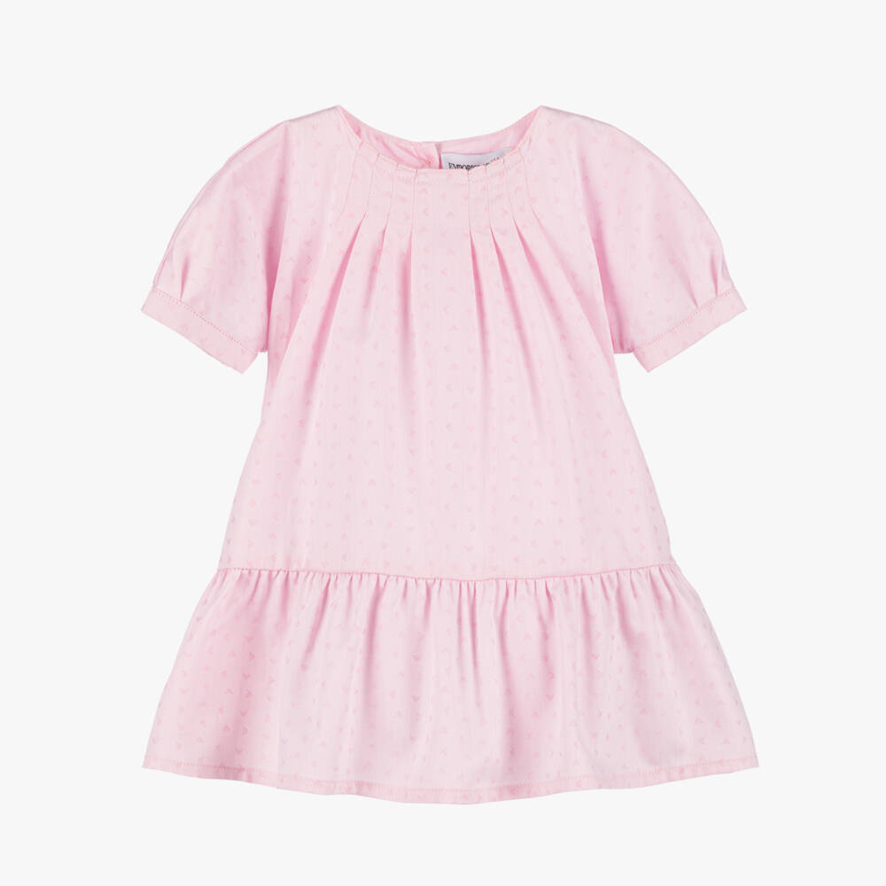 Emporio Armani-Girls Eagle Emblem Pink Dress | Childrensalon Outlet