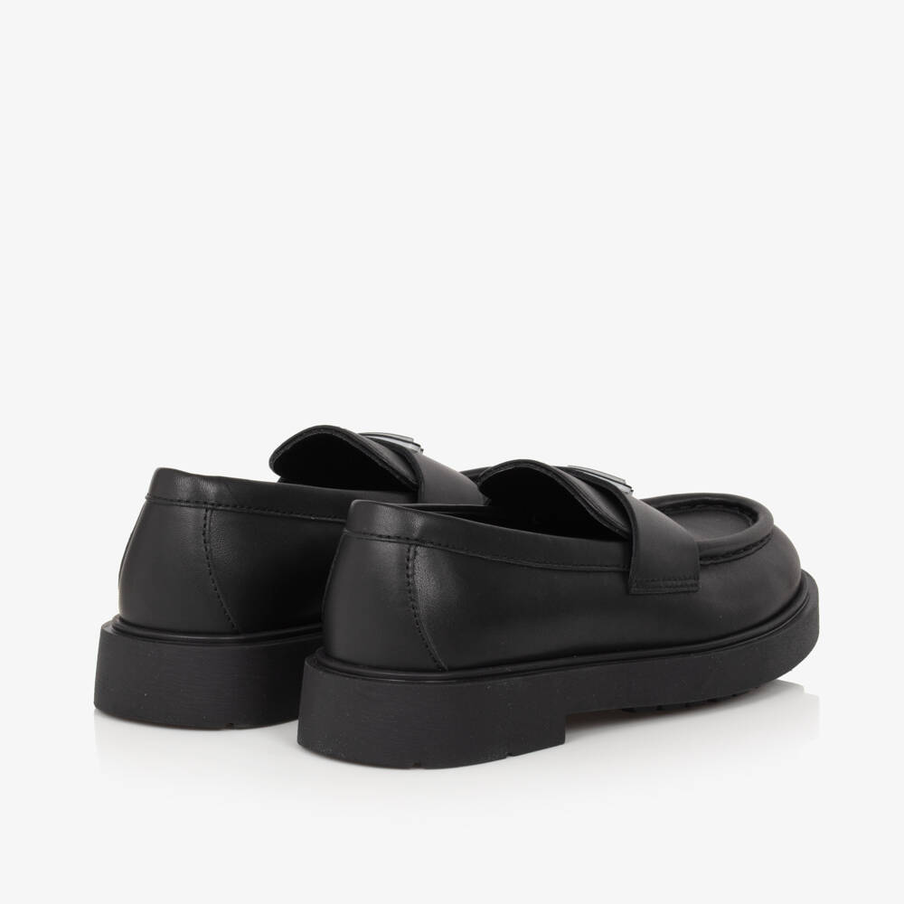 إمبوريو أرماني-حذاء لوفر جلد لون أسود للبنات | Childrensalon Outlet