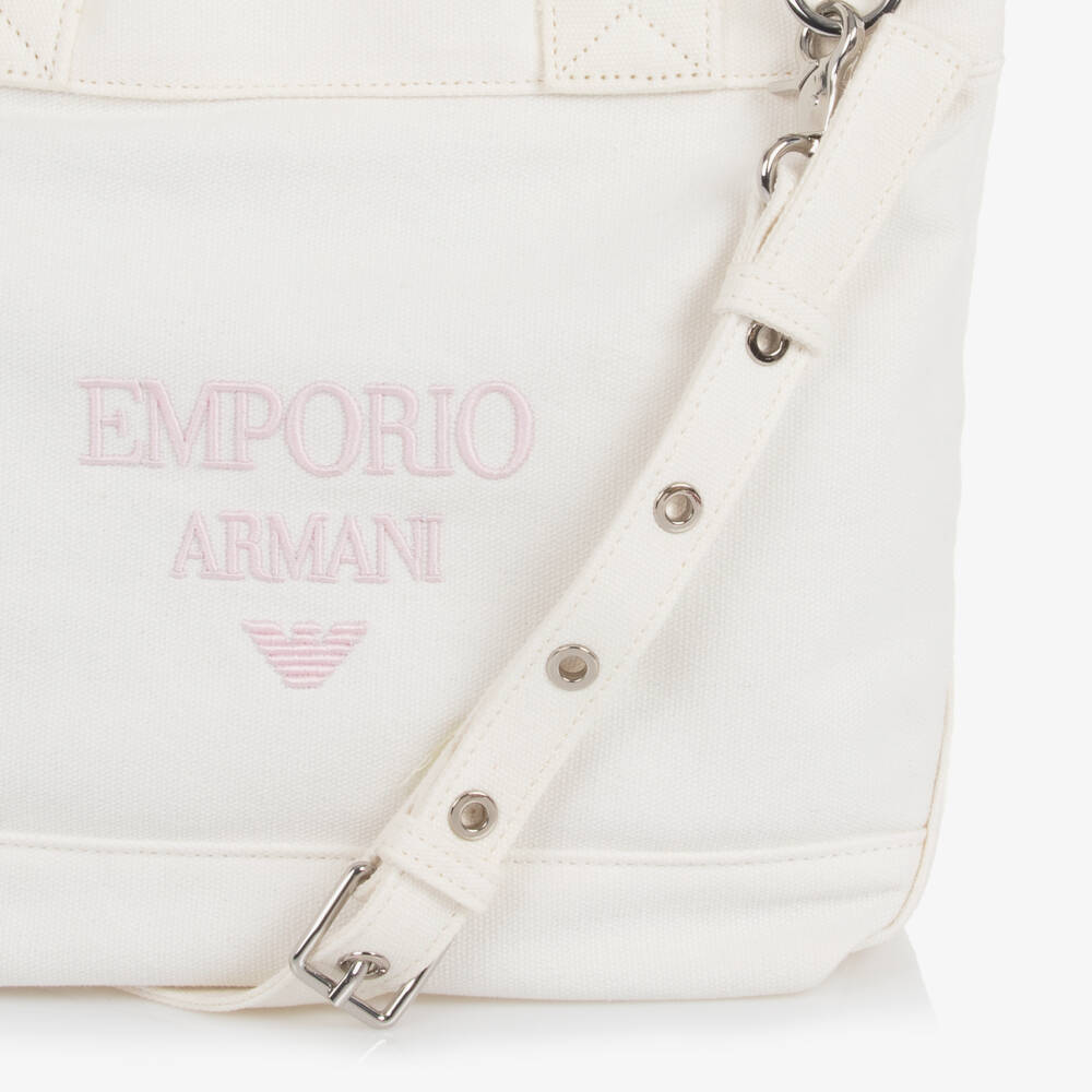 Emporio Armani-Girls Elegant White Carry-All Tote | Childrensalon Outlet