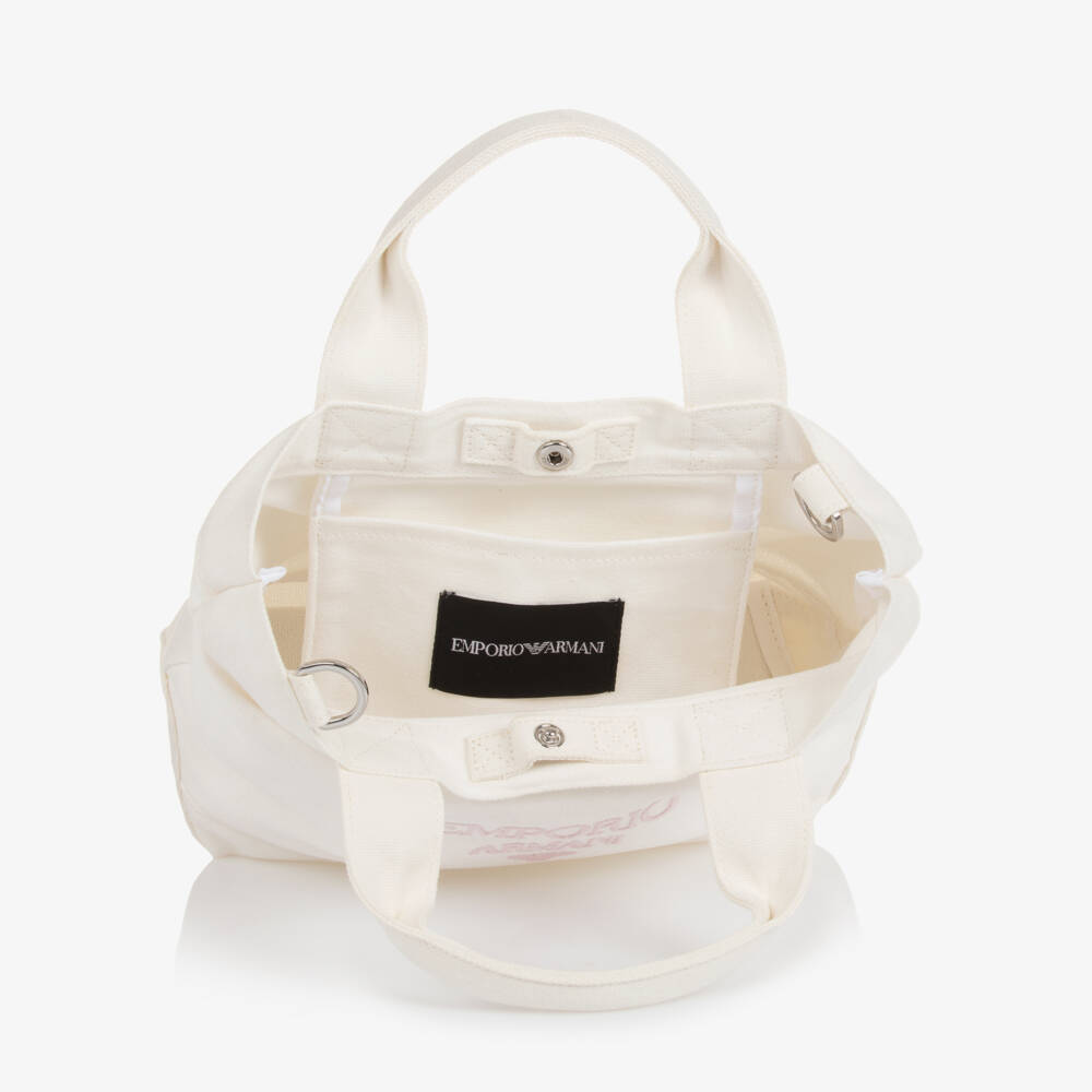 Emporio Armani-Girls Elegant White Carry-All Tote | Childrensalon Outlet