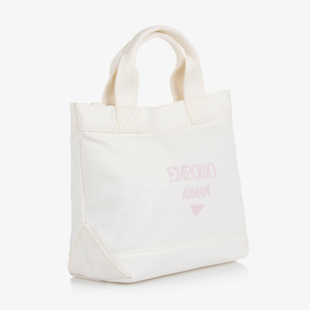 Emporio Armani-Girls Elegant White Carry-All Tote | Childrensalon Outlet