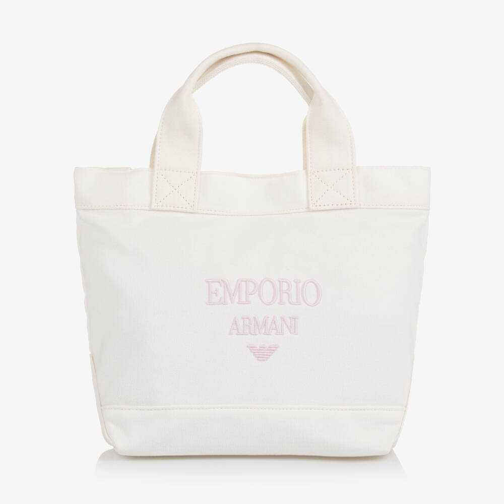 Emporio Armani-Girls Elegant White Carry-All Tote | Childrensalon Outlet