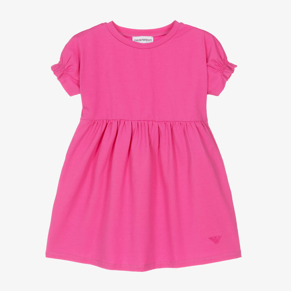 Emporio Armani - Хлопковое платье цвета фуксии | Childrensalon