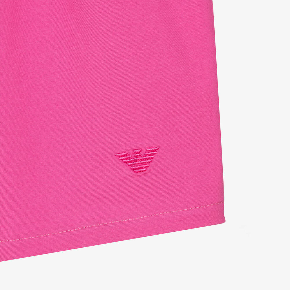 Emporio Armani-Хлопковое платье цвета фуксии | Childrensalon Outlet