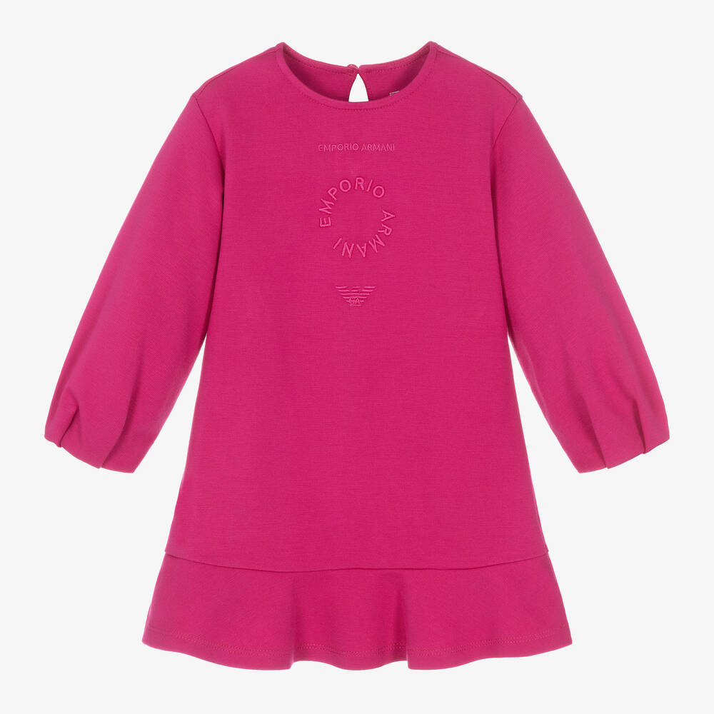 Emporio Armani - Girls Fuchsia Pink Viscose Dress | Childrensalon